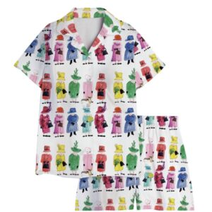 Queen Elizabeth II Rainbow Satin Pajama Set, Satin Pajamas For Women