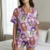 KPop Demon Hunters Huntrix Ramen Satin Pajamas Set, Huntrix Pajamas, Rumi Mira Zoey Pajamas, Kpop Fan Gifts, Demon Hunter Inspired Sleepwear