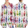 Queen Elizabeth II Rainbow Satin Pajama Set, Satin Pajamas For Women