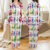 Queen Elizabeth II Rainbow Satin Pajama Set, Satin Pajamas For Women