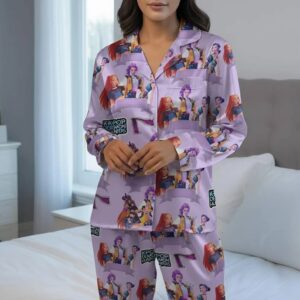 Demon Hunters Satin Pajamas Set, Girl Group K-Pop Sleepwear, Mira Rumi Joey Pajamas, Gift for Kpop Lovers