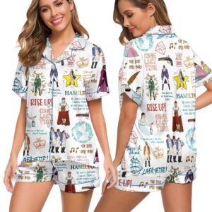 Hamilton Broadway Musical Satin Pajamas Set For Women