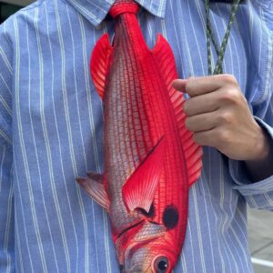 Red Fish Tie 3D Tropical Fish Neck Tie, Vintage Tie, Novelty Tie, Tie Accessories Holiday Gift, Tie Gift, Tie Accessories