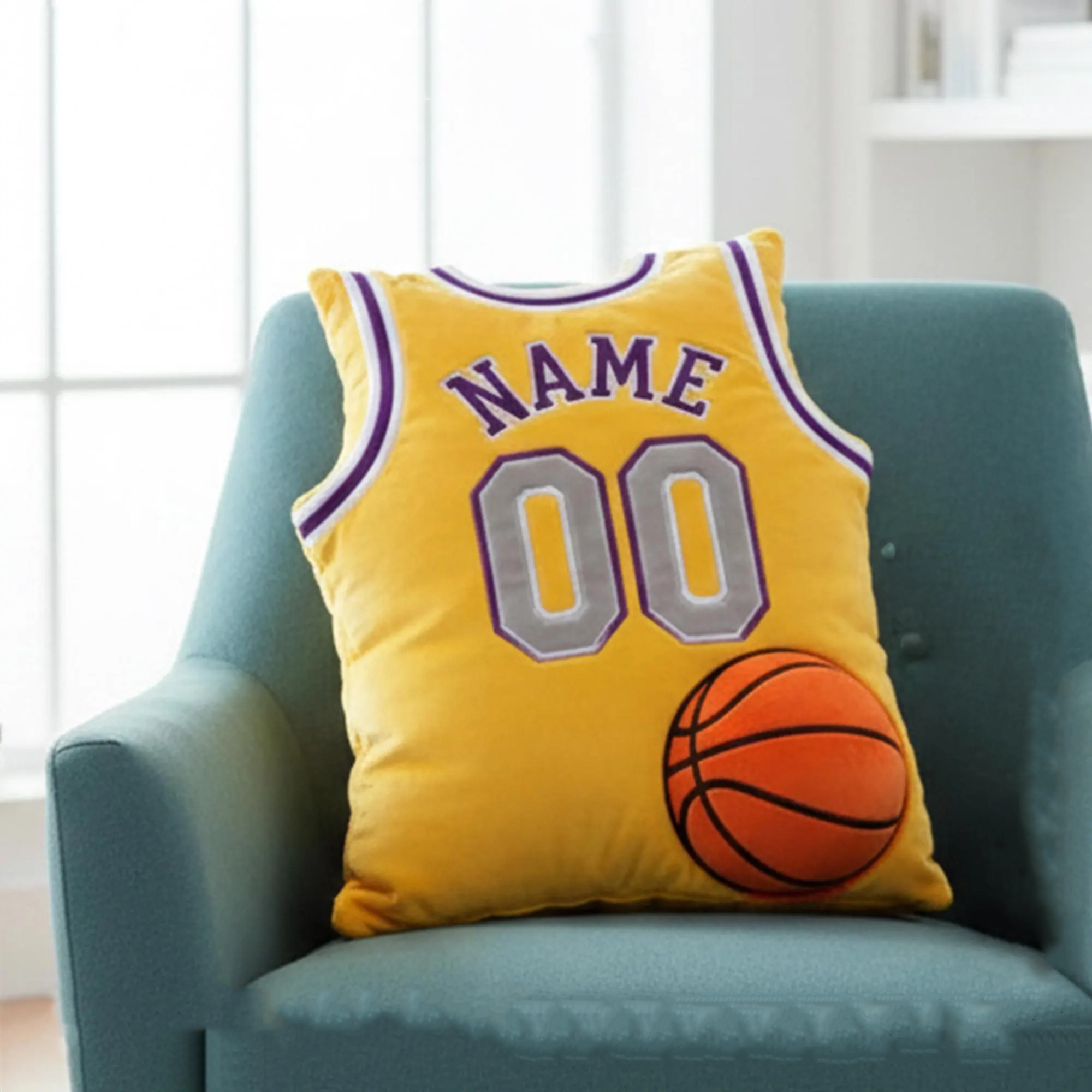 Personalized Basketball Jersey Pillow – Custom Name & Number Pillow, Sports Fan Cushion, Gift for Basketball Lovers Players - Image 3