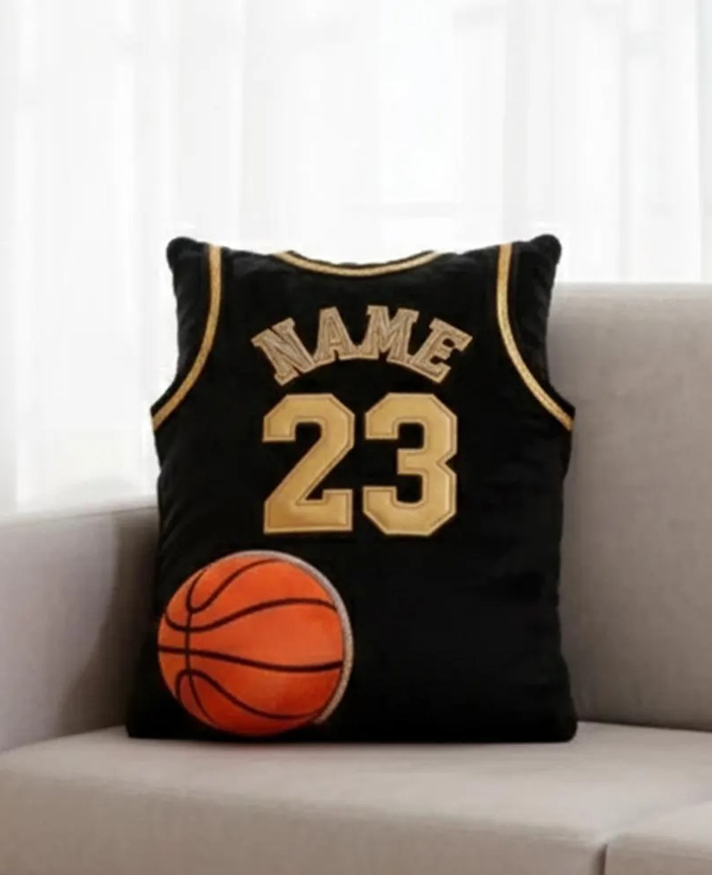 Personalized Basketball Jersey Pillow – Custom Name & Number Pillow, Sports Fan Cushion, Gift for Basketball Lovers Players - Image 2