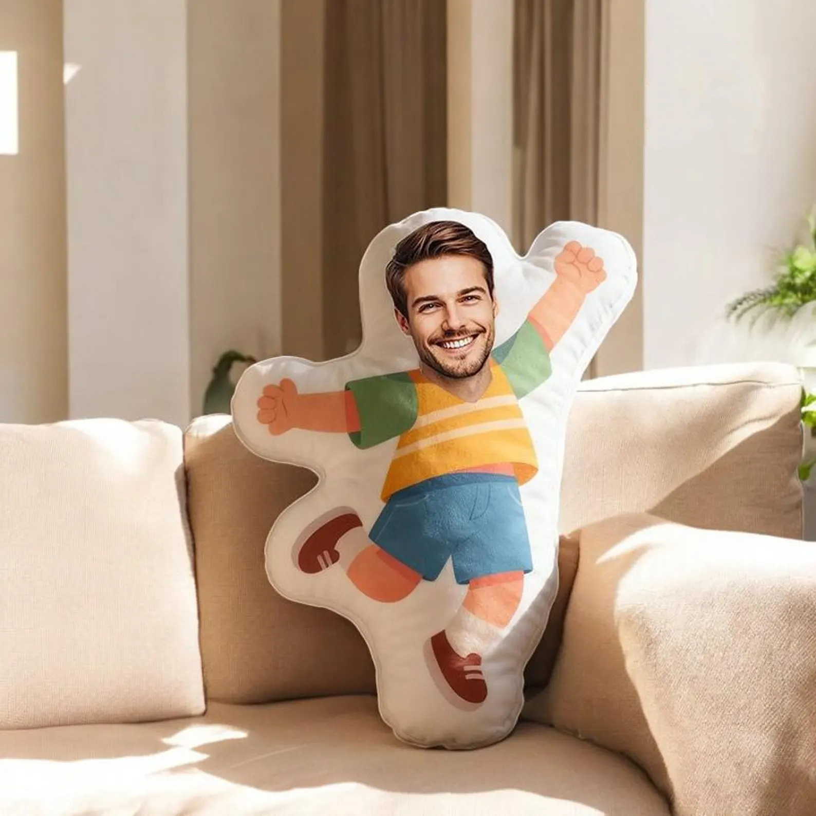 Funny Custom Face Pillow Personalized Photo Cushion Gift for Couple Girlfriend Boyfriend Husband Wife Holiday Decor - Image 2