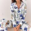 Am I Okay Moroney Silky Satin Pajama Set For Women
