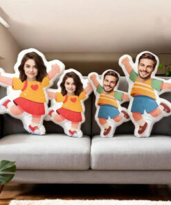 Funny Custom Face Pillow Personalized Photo Cushion Gift for Couple Girlfriend Boyfriend Husband Wife Holiday Decor