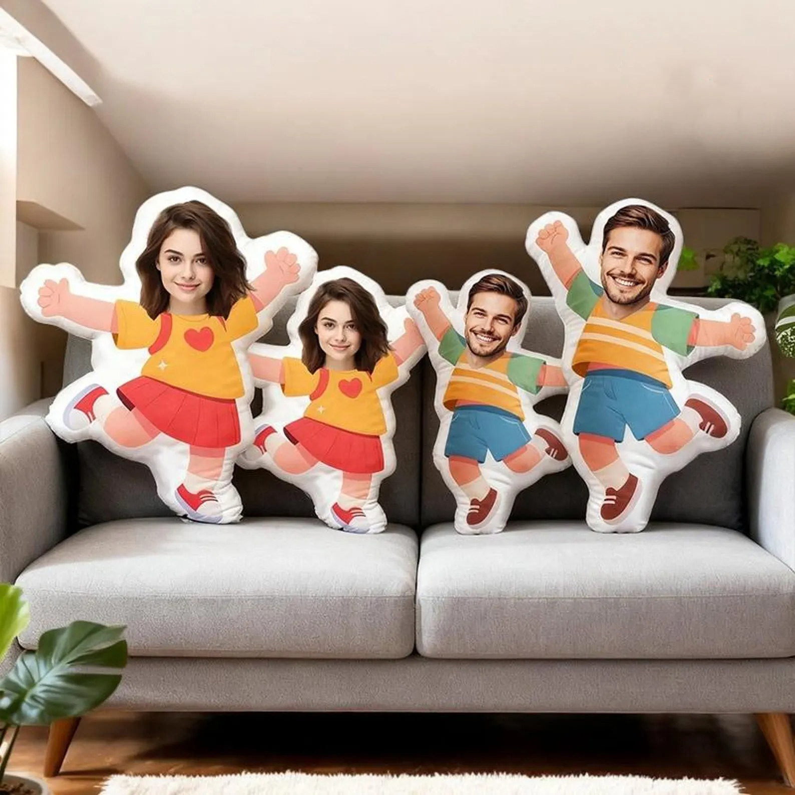 Funny Custom Face Pillow Personalized Photo Cushion Gift for Couple Girlfriend Boyfriend Husband Wife Holiday Decor