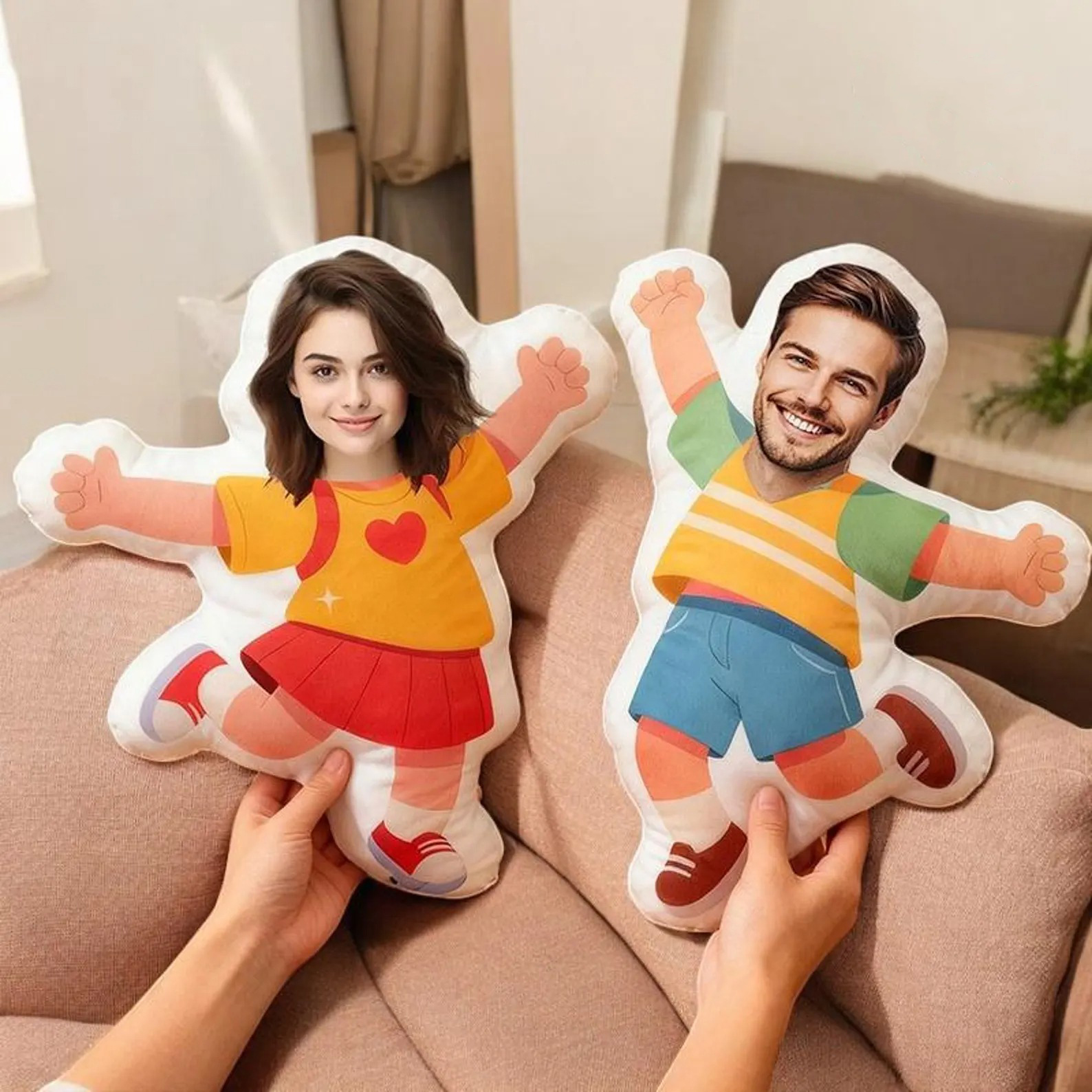 Funny Custom Face Pillow Personalized Photo Cushion Gift for Couple Girlfriend Boyfriend Husband Wife Holiday Decor - Image 4