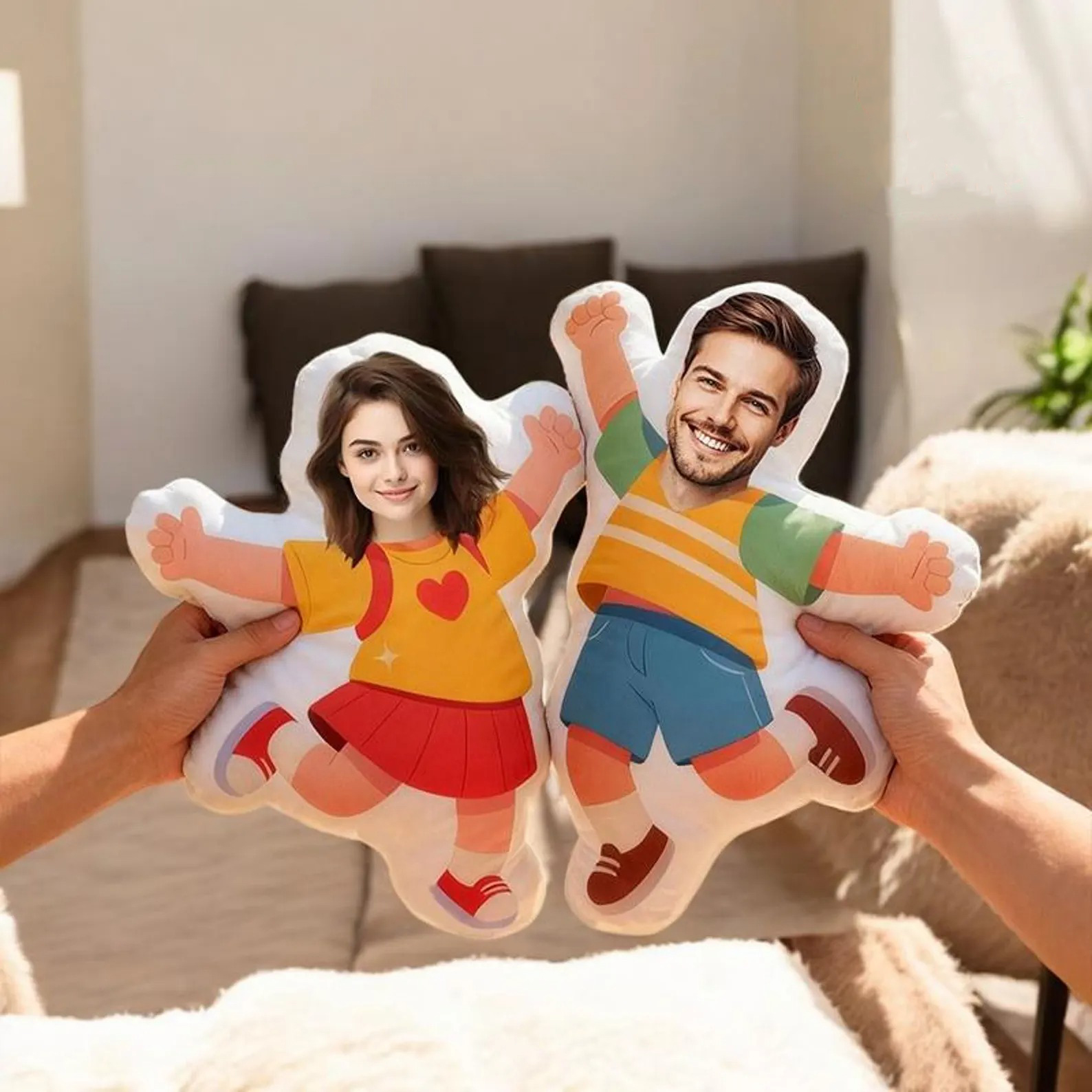 Funny Custom Face Pillow Personalized Photo Cushion Gift for Couple Girlfriend Boyfriend Husband Wife Holiday Decor - Image 5