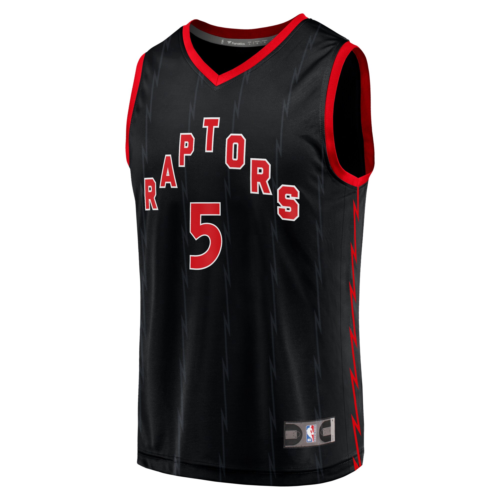 Alternative view of Immanuel Quickley Toronto Raptors Fanatics Fast Break Player Basketball Jersey - Statement Edition - Black