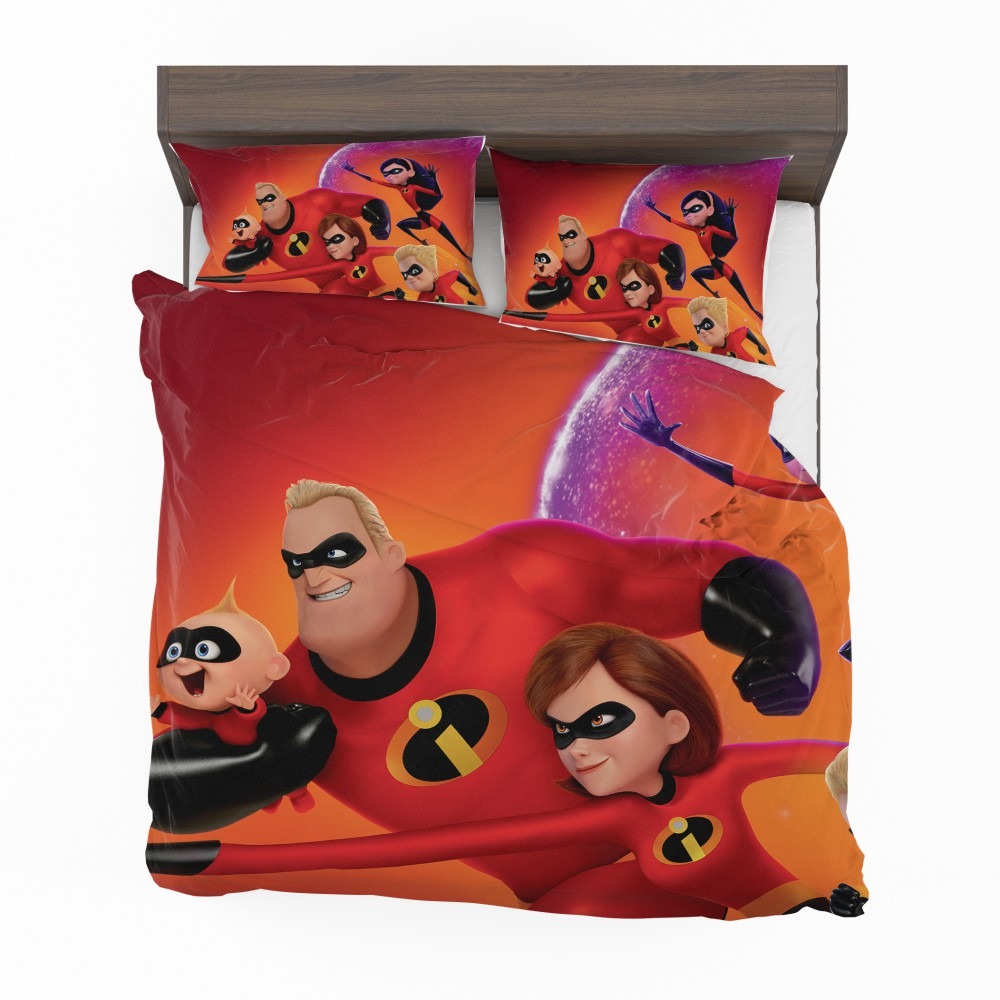 Alternative view of Incredibles 2 Movie Dash Parr Elastigirl Jack-Jack Parr Mr Incredible Bedding Set - Custom Bedding Set
