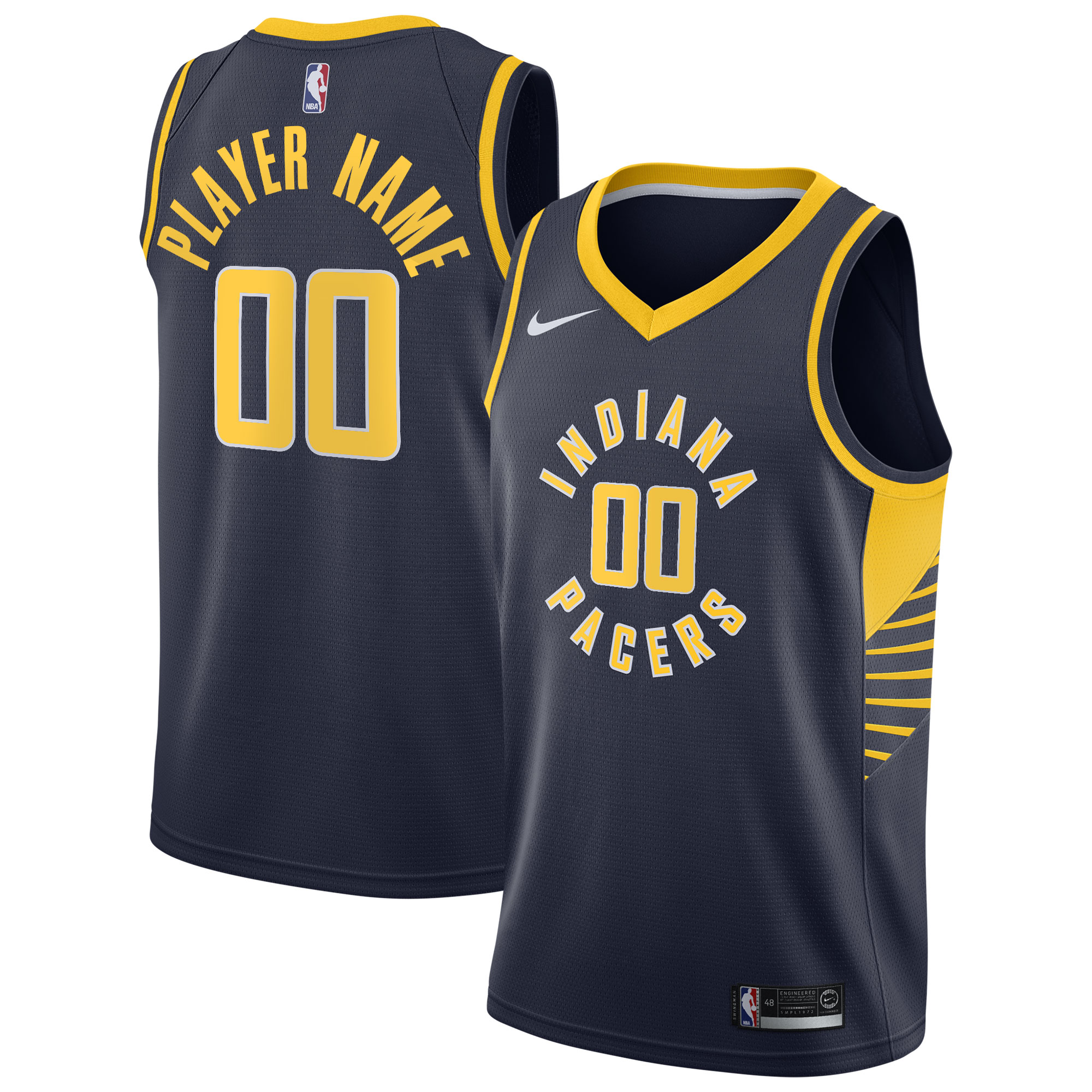 Indiana Pacers 2020/21 Swingman Custom Basketball Jersey - Icon Edition - Navy