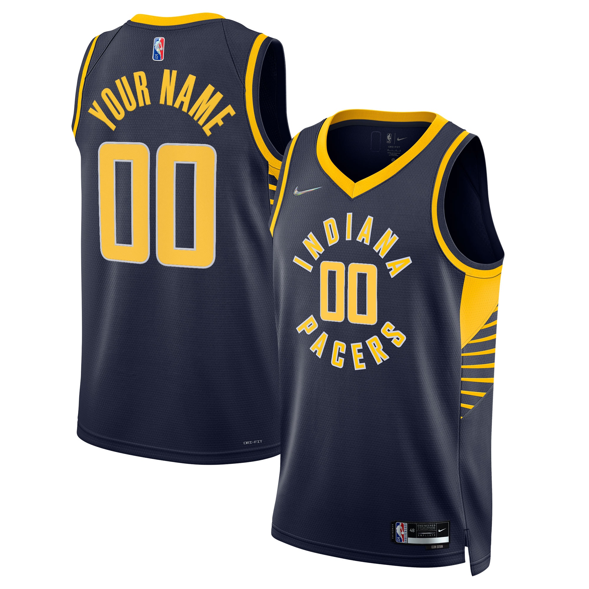 Indiana Pacers 2021/22 Diamond Swingman Custom Basketball Jersey - Icon Edition - Navy