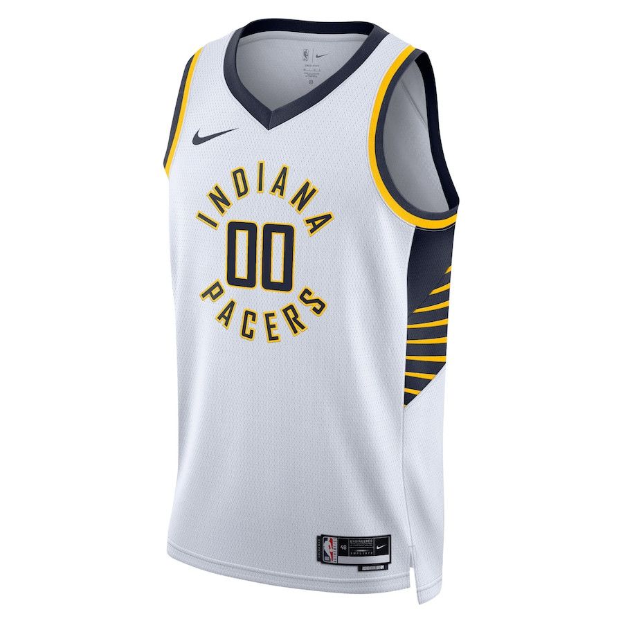 Alternative view of Indiana Pacers 2023/24 Association Swingman Custom Men Basketball Jersey - White - JS150 