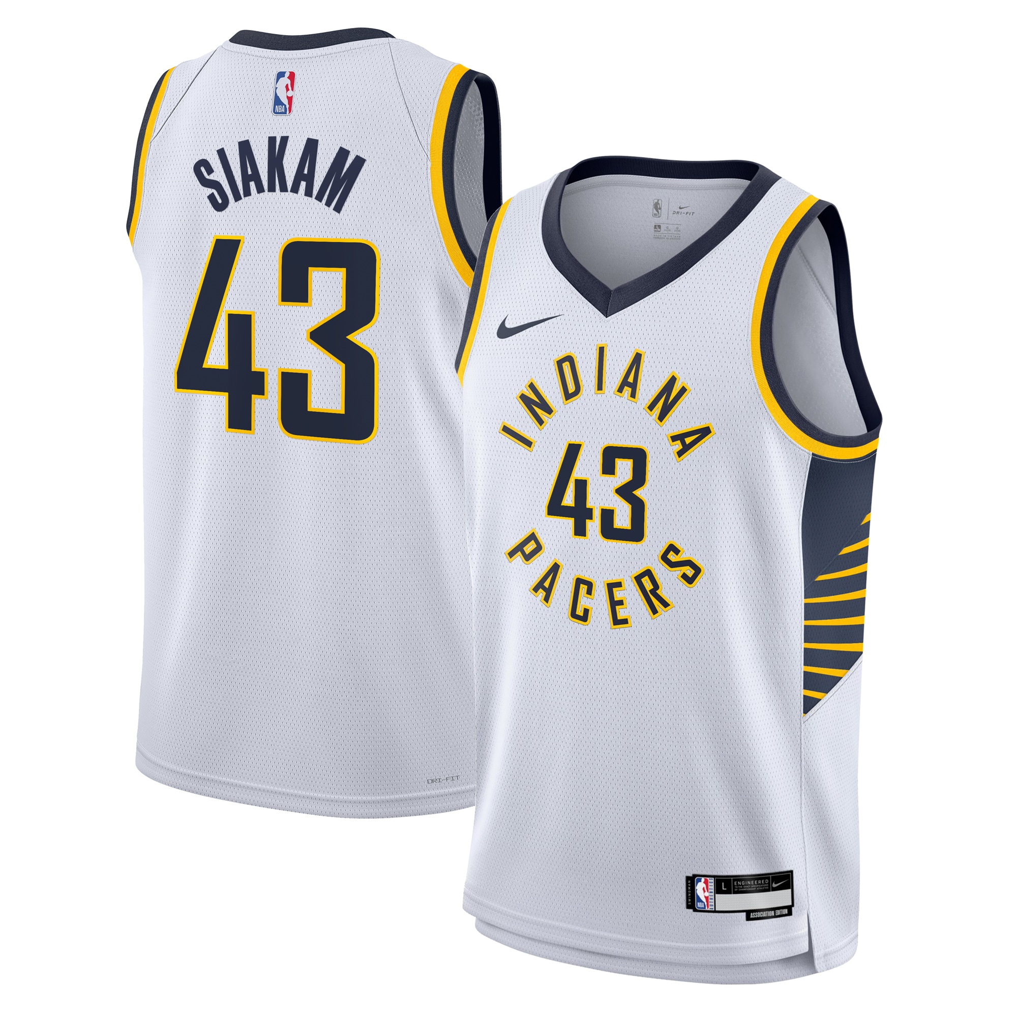 Indiana Pacers Association Edition Swingman Basketball Jersey - White - Pascal Siakam - Youth - JS464 