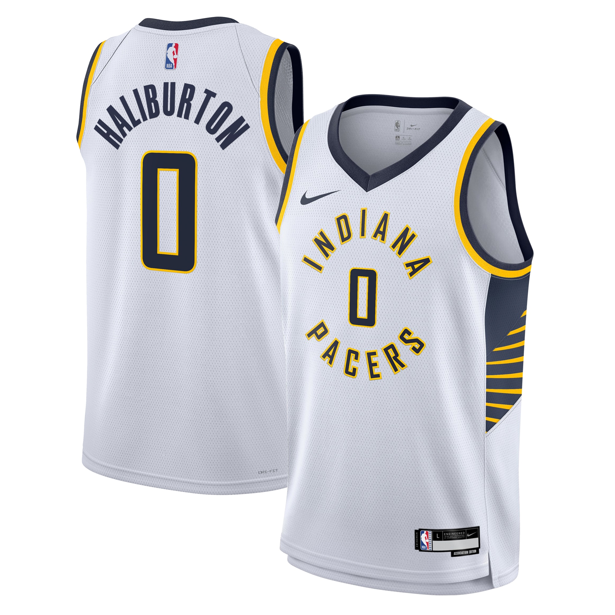 Indiana Pacers Association Edition Swingman Basketball Jersey - White - Tyrese Haliburton - Youth - JS509 