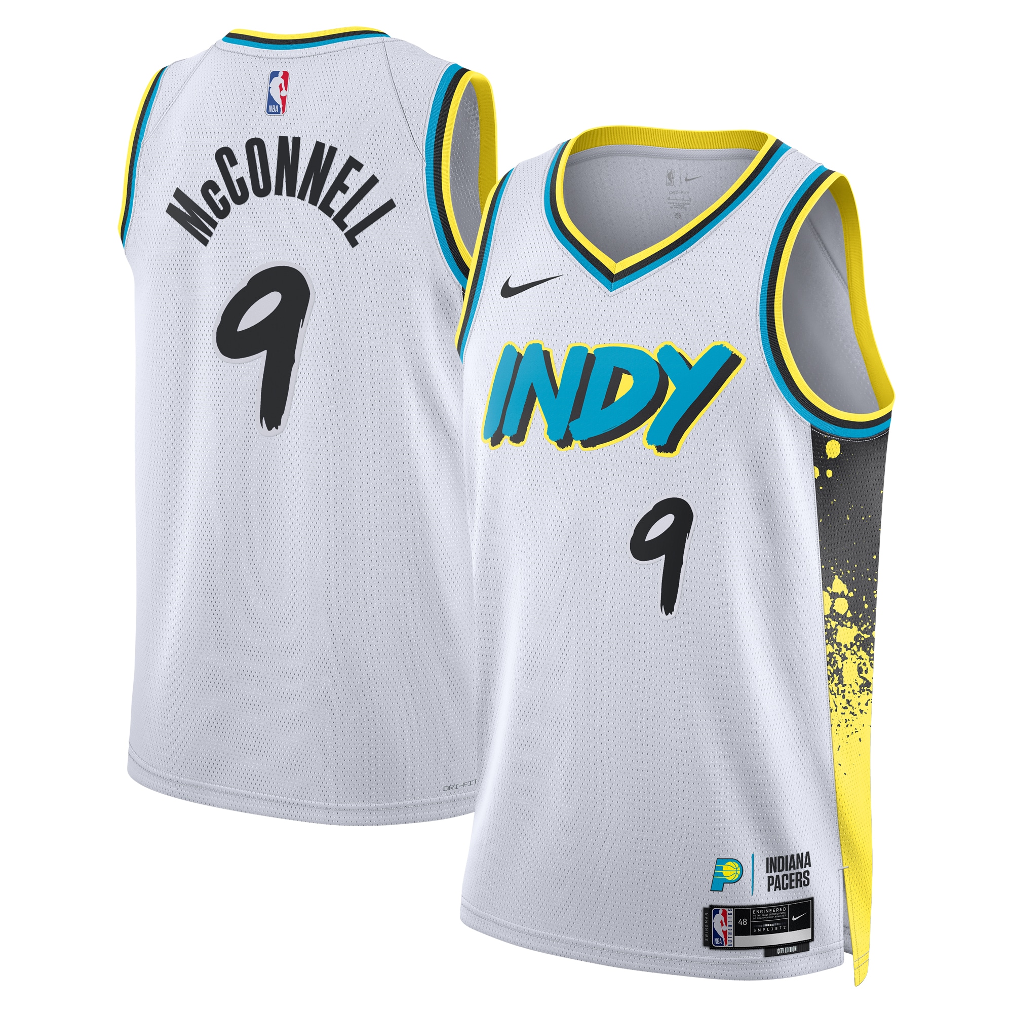 Indiana Pacers City Edition Swingman Basketball Jersey 2024 - White - T.J. McConnell - Unisex - JS557 