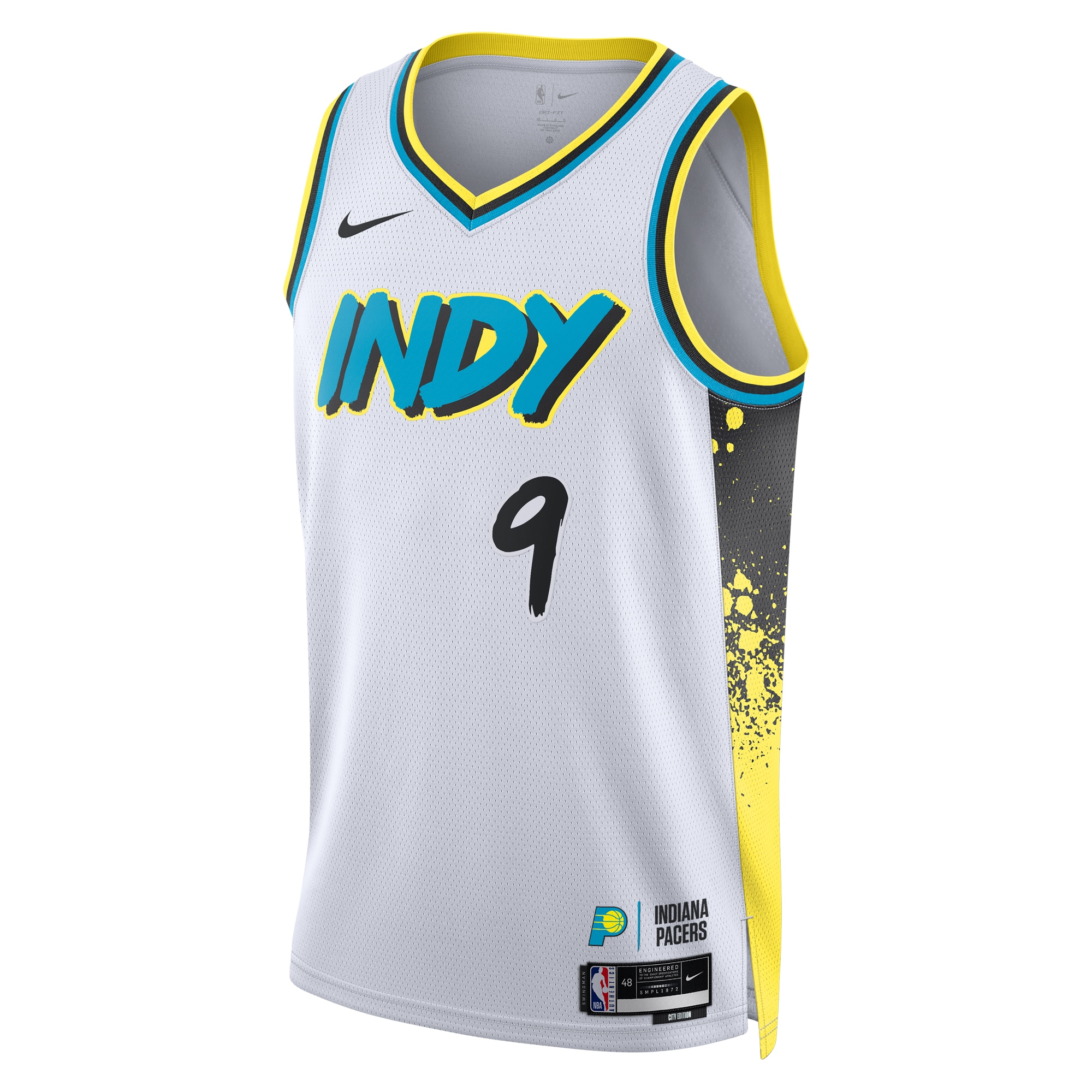 Alternative view of Indiana Pacers City Edition Swingman Basketball Jersey 2024 - White - T.J. McConnell - Unisex - JS557 