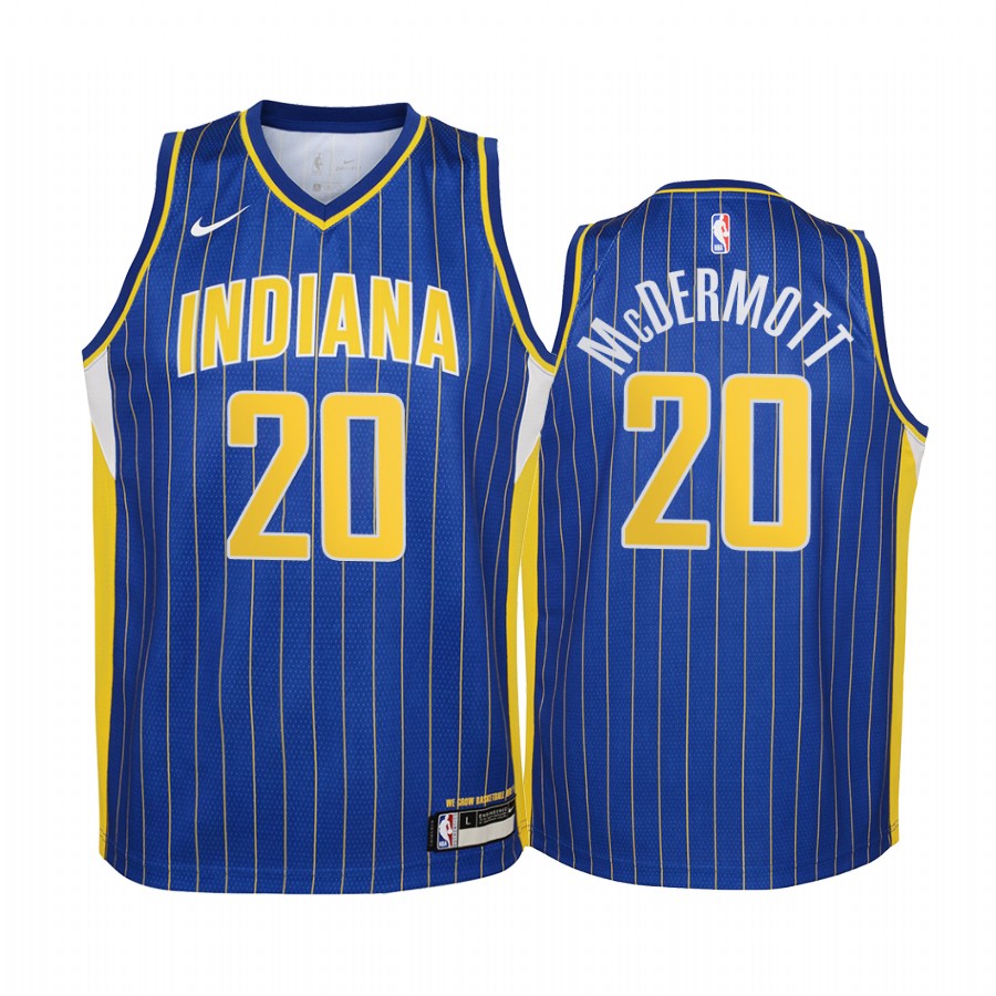 Indiana Pacers Doug Mcdermott 2020-21 City Edition Blue Youth Basketball Jersey - New Uniform