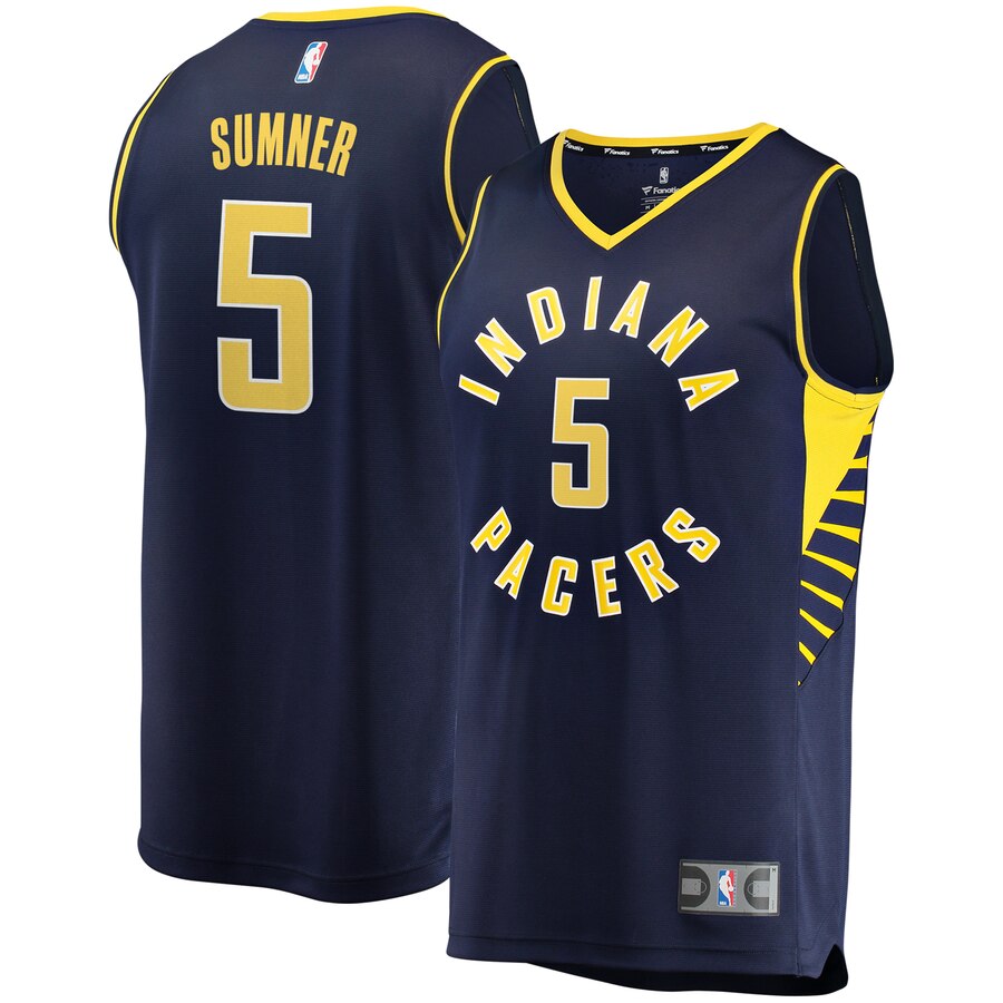 Indiana Pacers Edmond Sumner Fanatics Branded Youth Fast Break Player Basketball Jersey - Icon Edition - Navy
