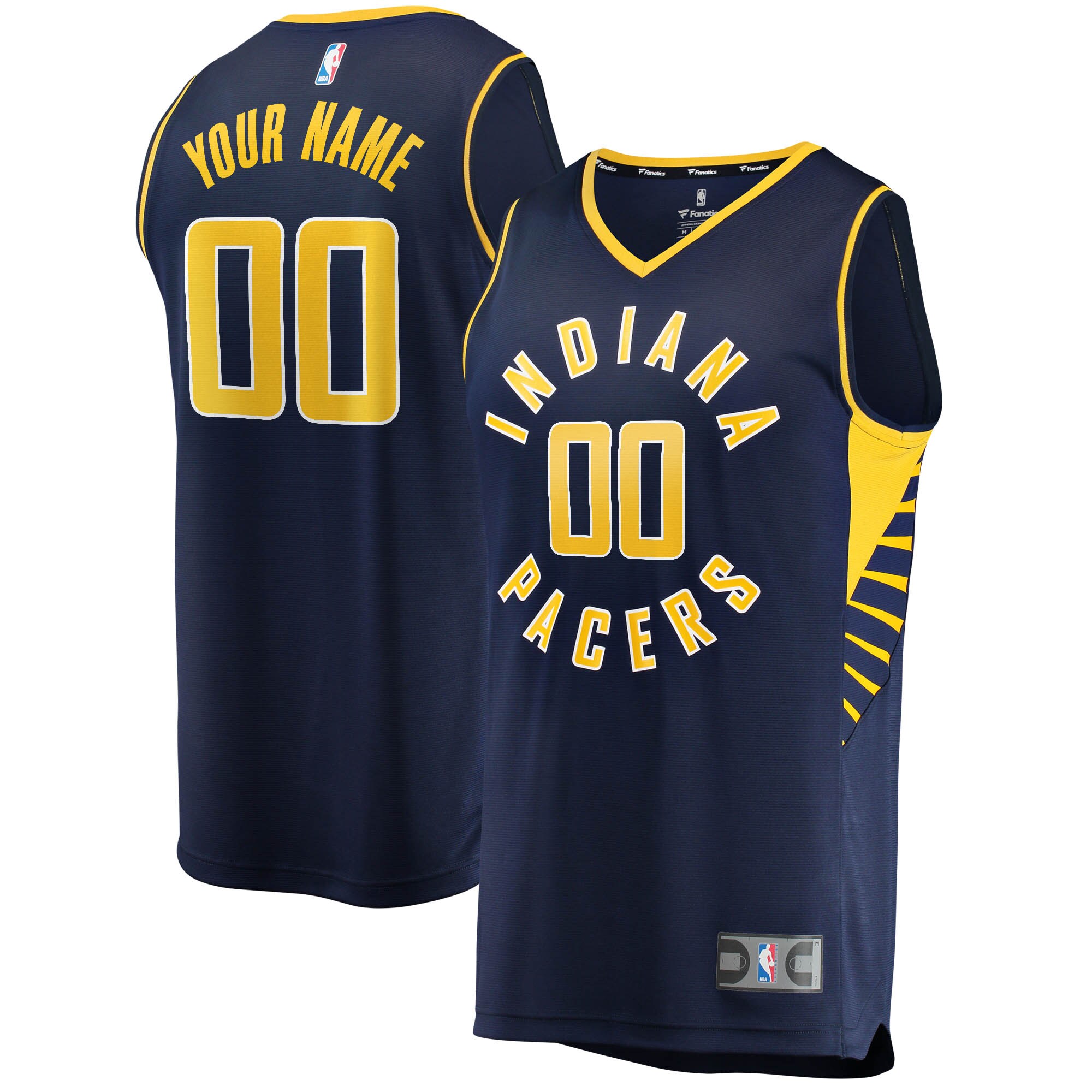 Indiana Pacers Fanatics Youth Fast Break Custom Replica Basketball Jersey Navy - Icon Edition