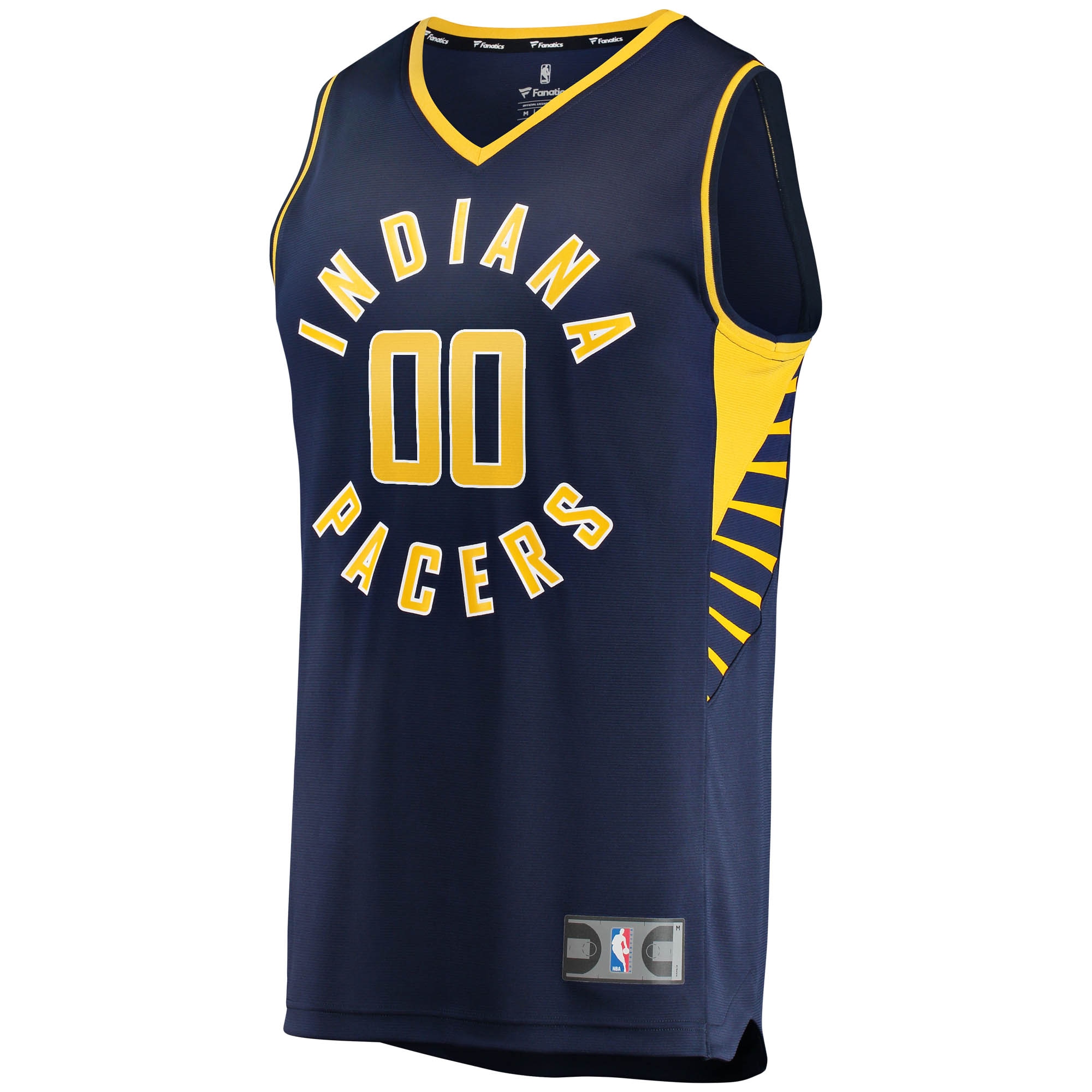 Alternative view of Indiana Pacers Fanatics Youth Fast Break Custom Replica Basketball Jersey Navy - Icon Edition