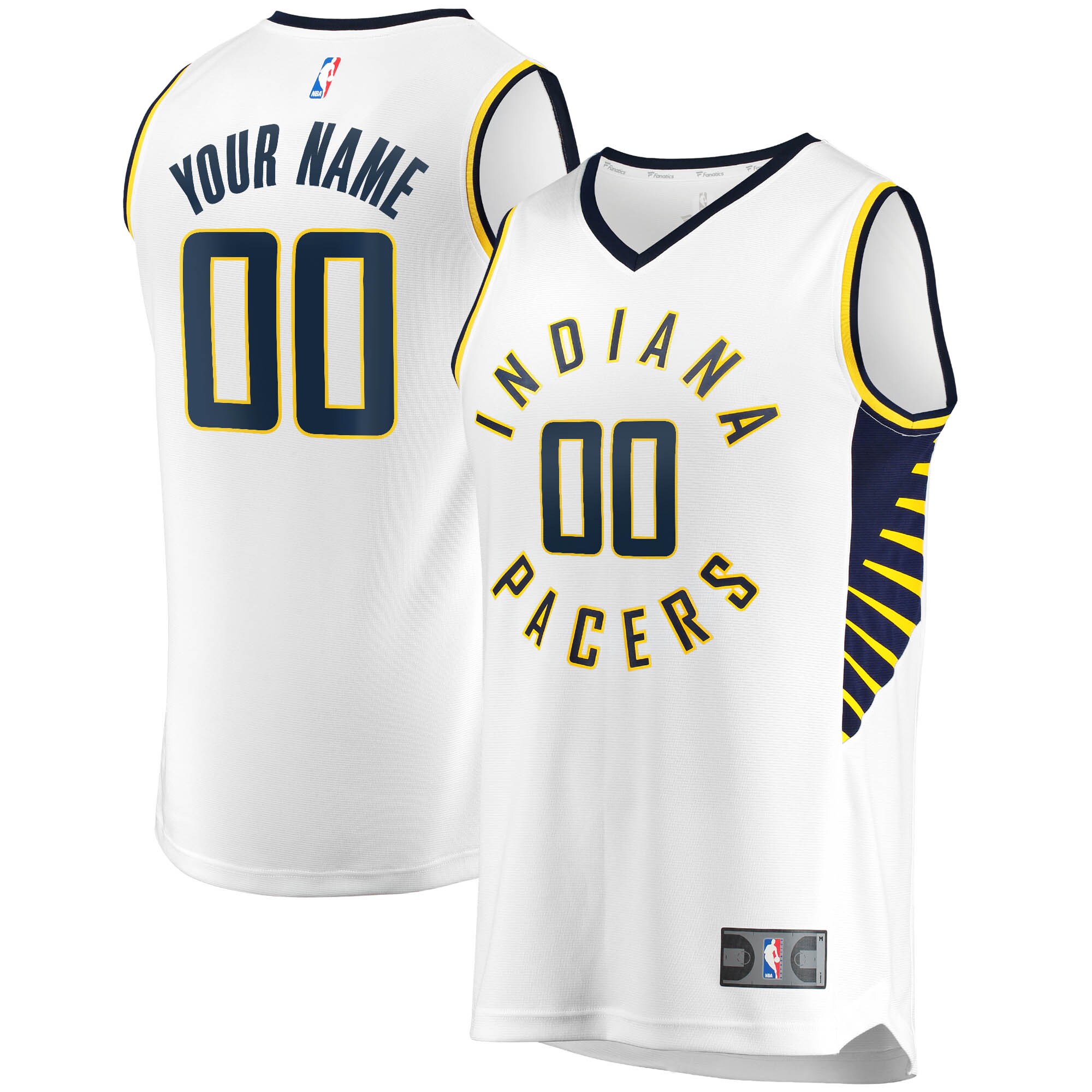 Indiana Pacers Fanatics Youth Fast Break Custom Replica Basketball Jersey White - Association Edition