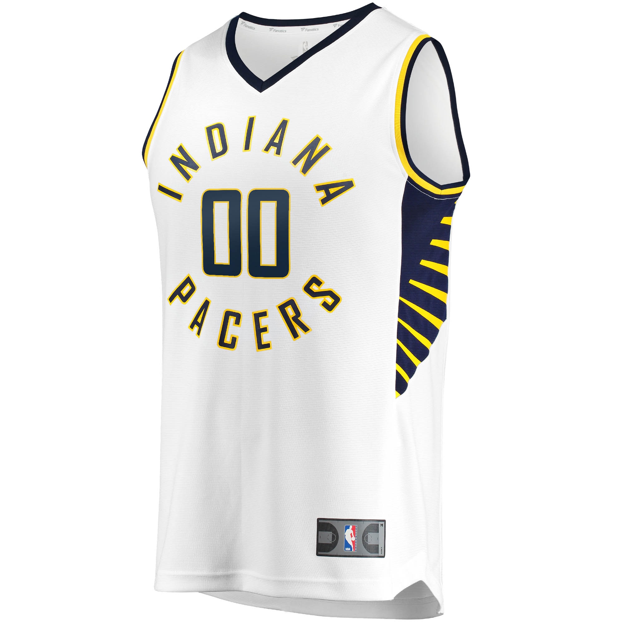 Alternative view of Indiana Pacers Fanatics Youth Fast Break Custom Replica Basketball Jersey White - Association Edition