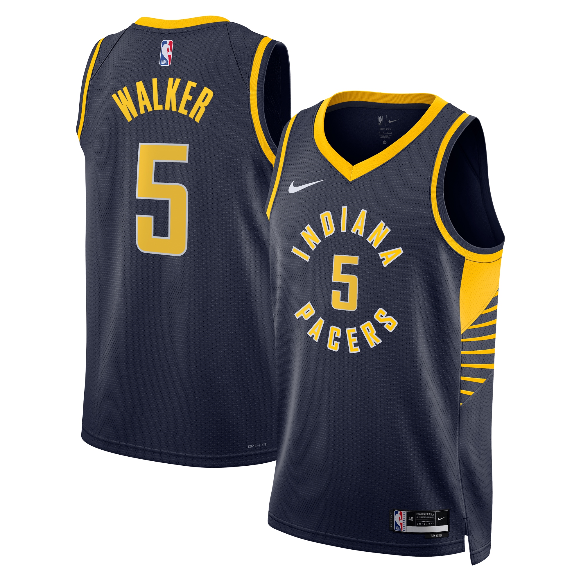 Indiana Pacers Icon Edition Swingman Basketball Jersey - Navy - Jarace Walker - Unisex - JS389 