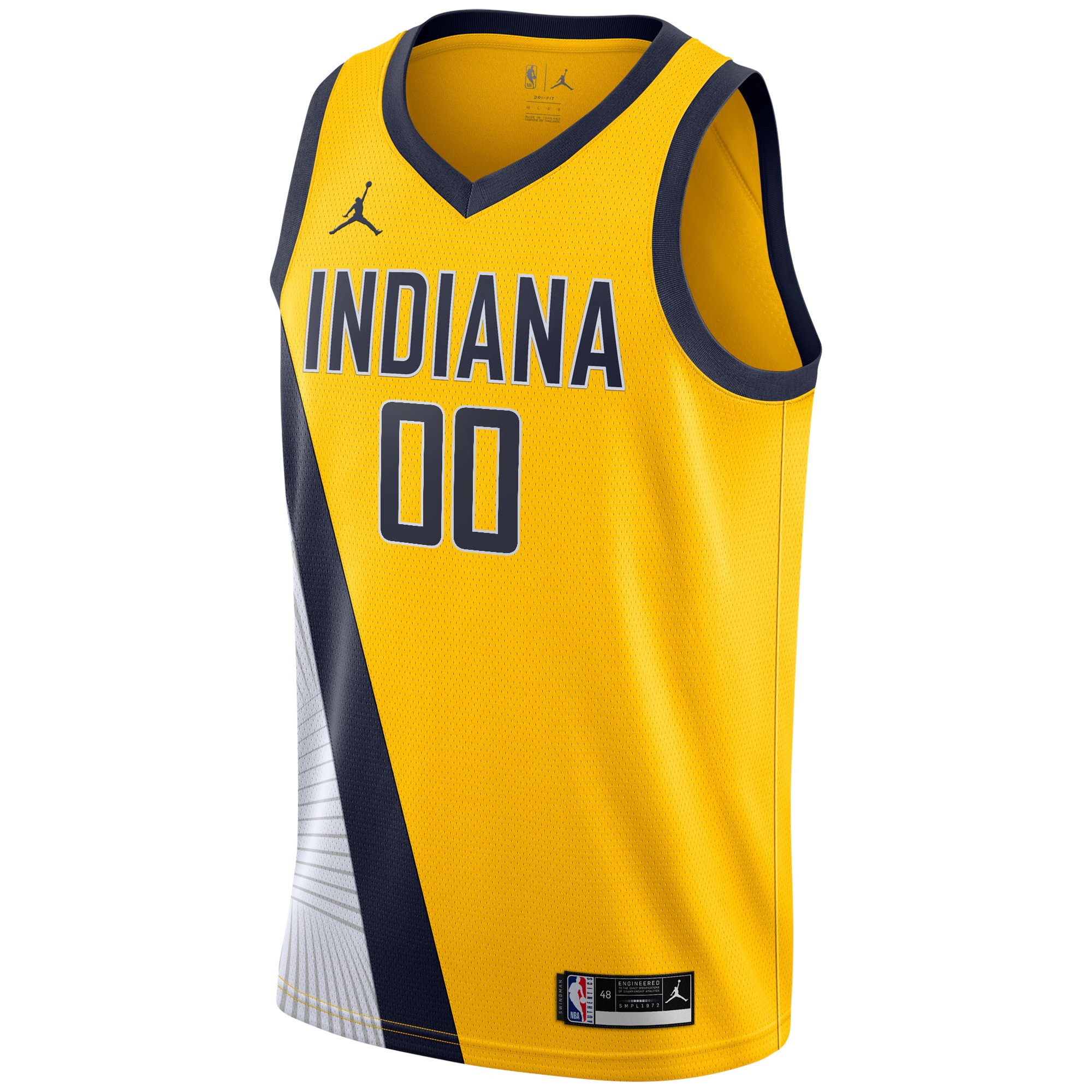 Alternative view of Indiana Pacers Jordan Brand Swingman Custom Basketball Jersey - Statement Edition - Gold