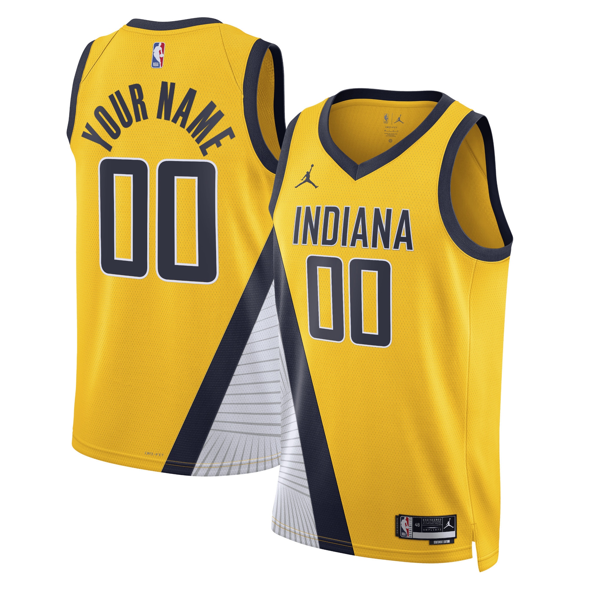 Indiana Pacers Jordan Brand Unisex 2022/23 Swingman Custom Basketball Jersey - Statement Edition - Yellow