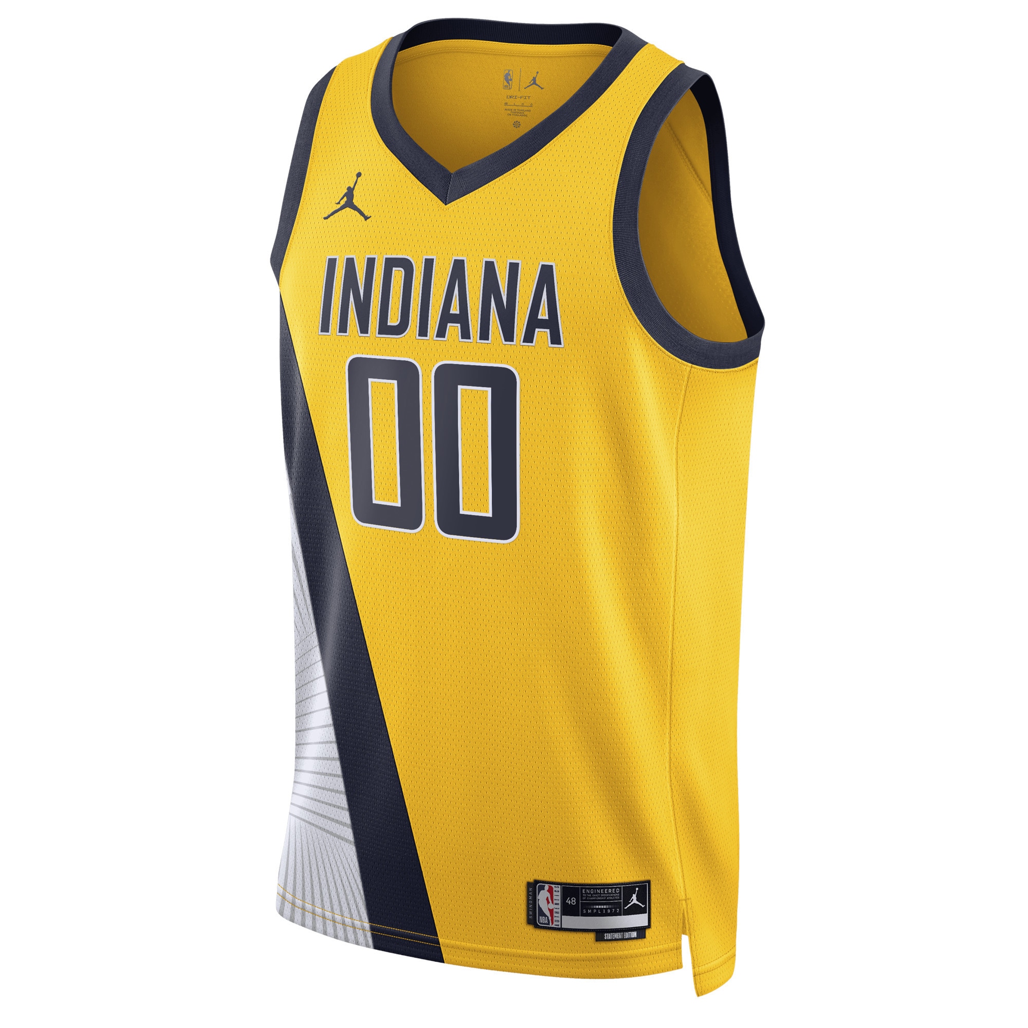 Alternative view of Indiana Pacers Jordan Brand Unisex 2022/23 Swingman Custom Basketball Jersey - Statement Edition - Yellow