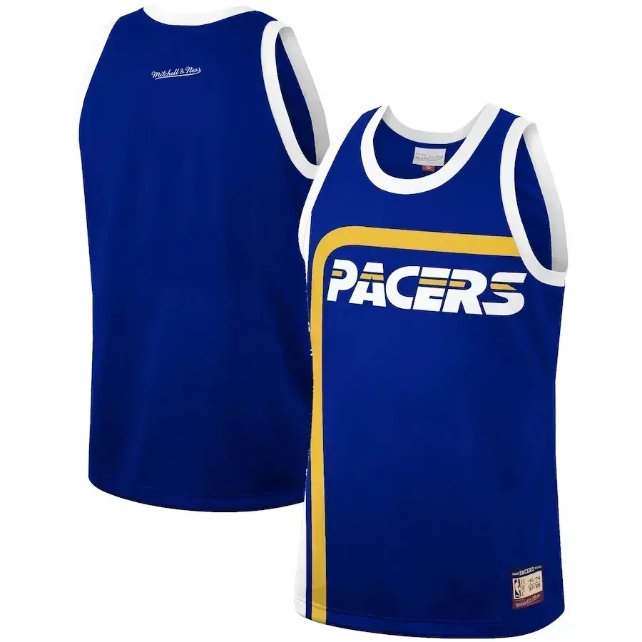 Indiana Pacers Mitchell & Ness Hardwood Classics Team Heritage Fashion Basketball Jersey - Royal - JS382 