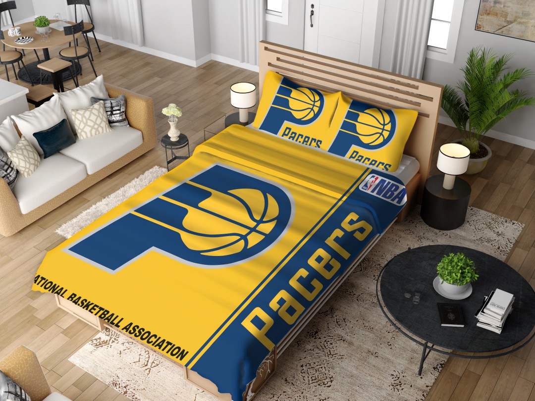 Alternative view of Indiana Pacers NBA Basketball Bedding Set - Custom Bedding Set