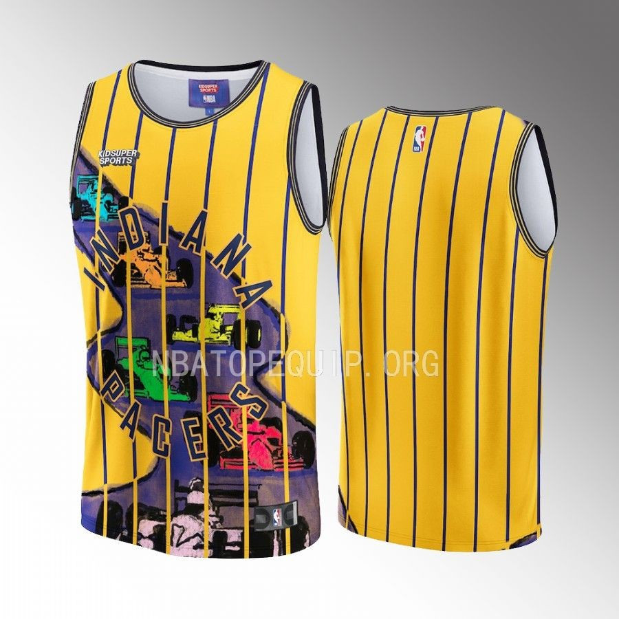 Indiana Pacers NBA & KidSuper Studios Unisex Hometown Basketball Jersey - Yellow - JS319 