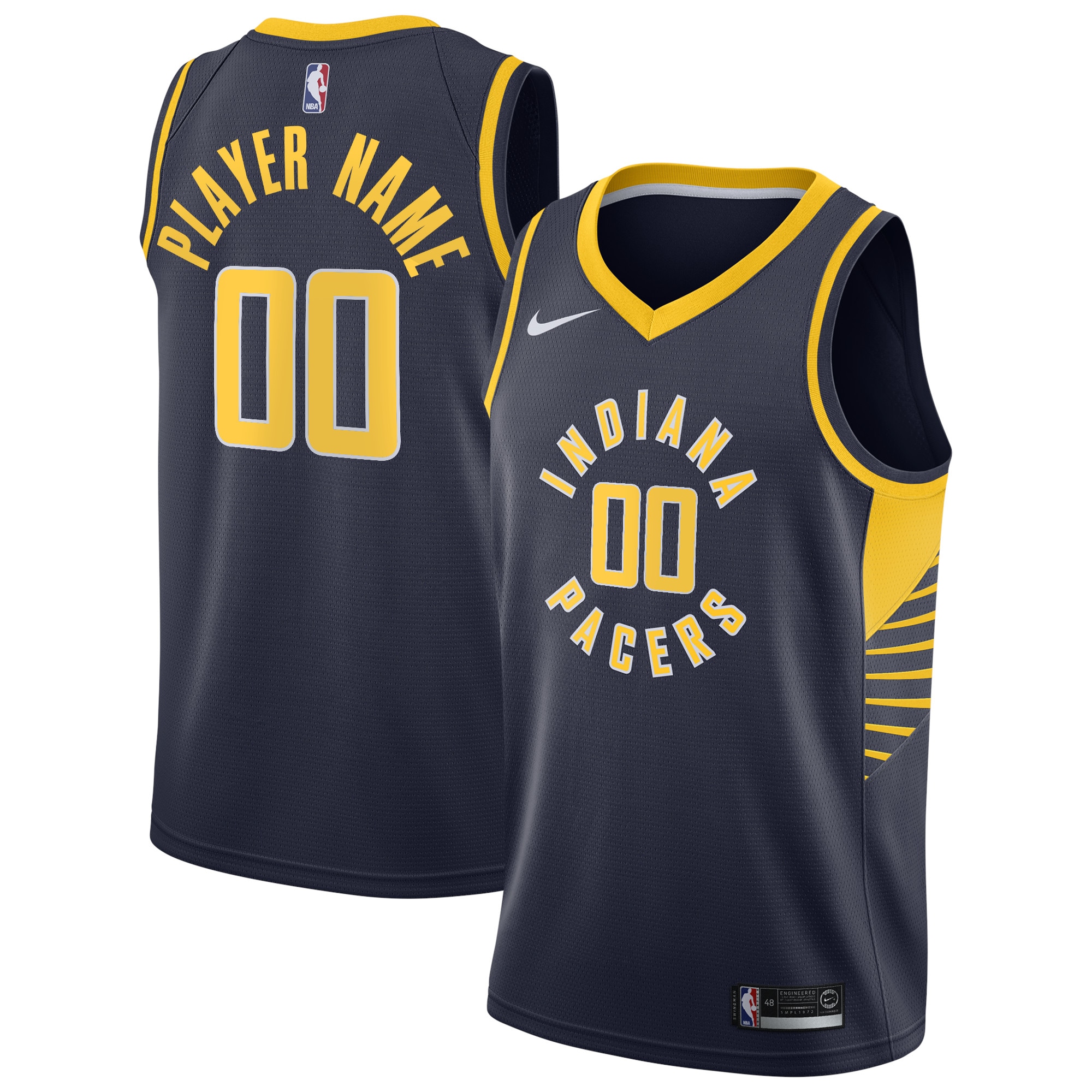 Indiana Pacers Swingman Custom Basketball Jersey Navy - Icon Edition