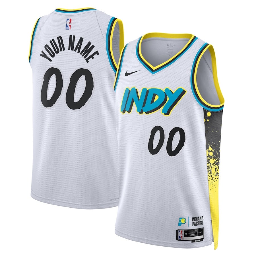 Indiana Pacers Unisex 2024/25 Custom Swingman Basketball Jersey - City Edition - White - JS533 