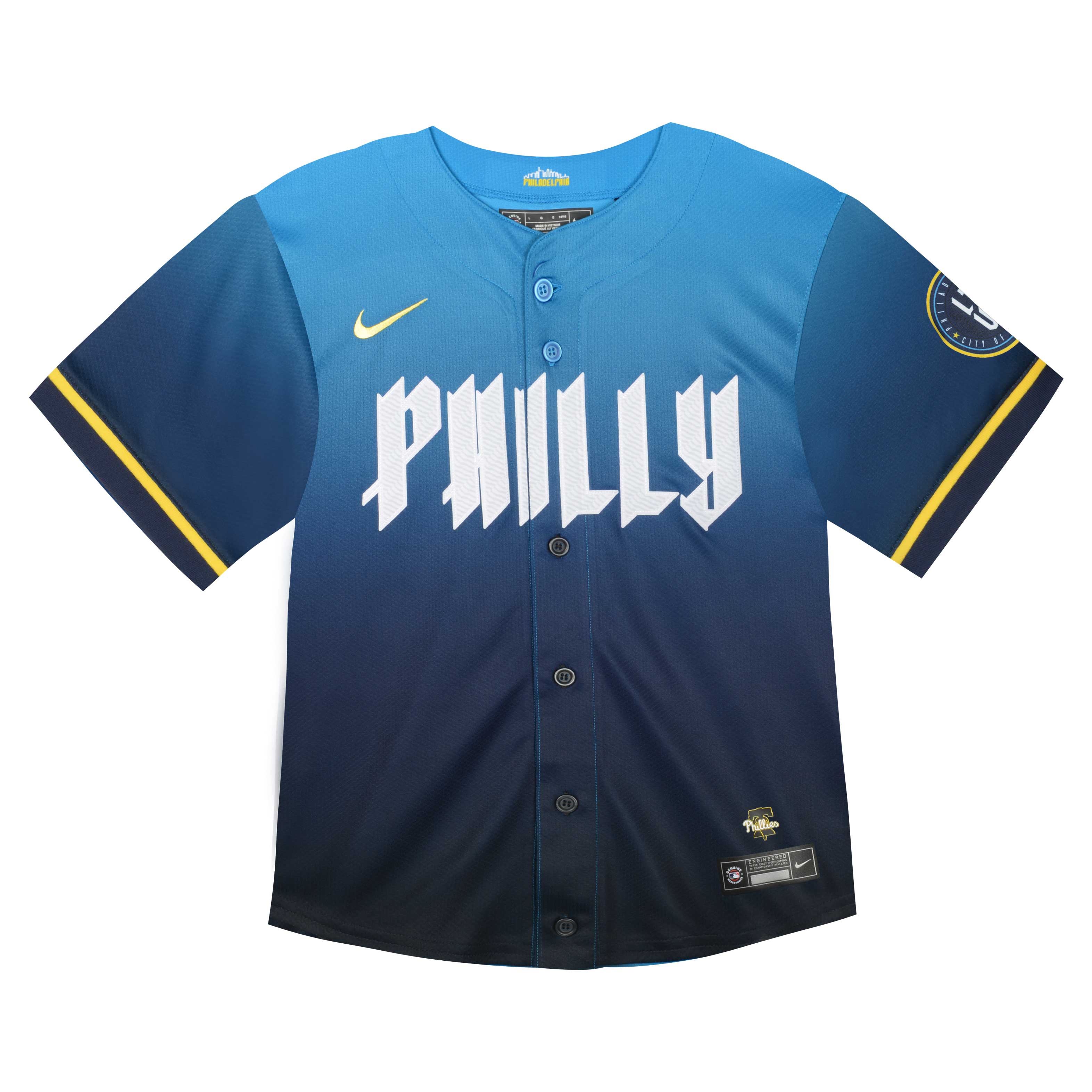 Alternative view of Infant Philadelphia Phillies Bryce Harper Blue 2024 City Connect Limited Player Baseball Jersey 