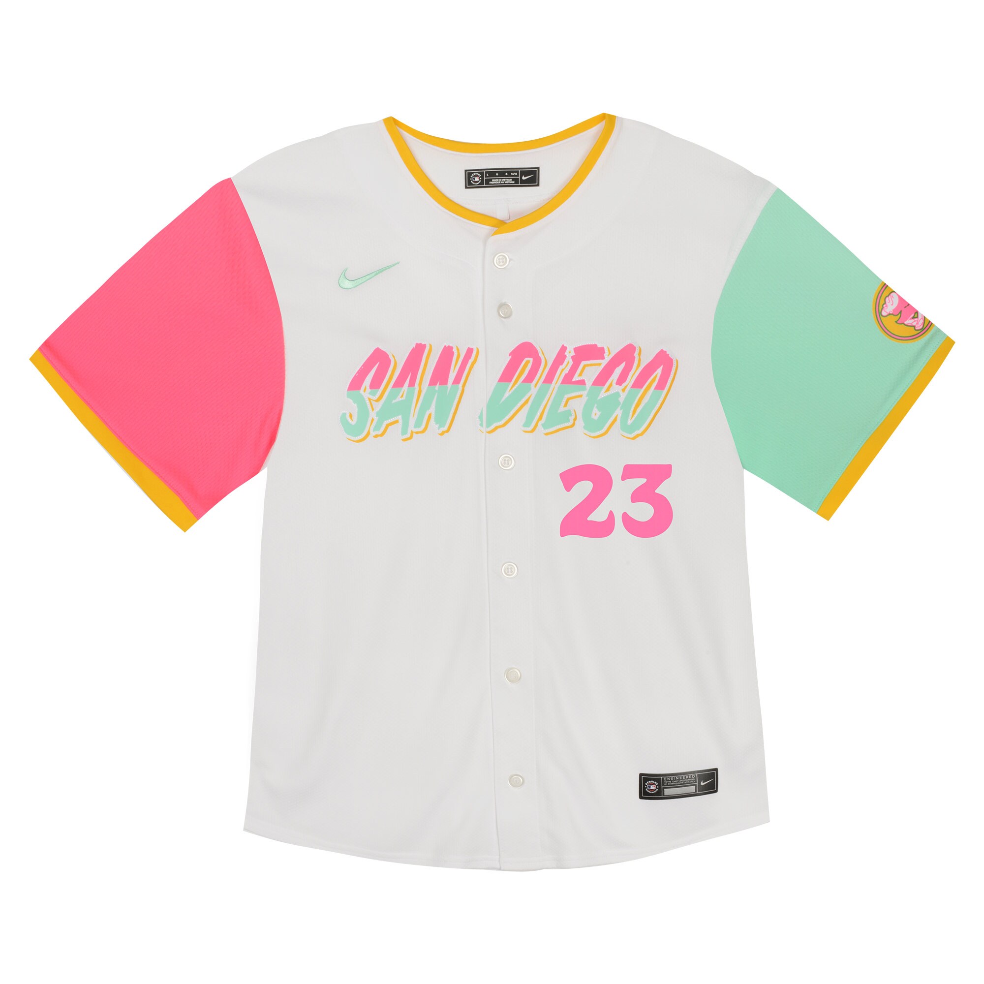 Alternative view of Infant San Diego Padres Fernando Tatis Jr. White City Connect Limited Player Baseball Jersey 