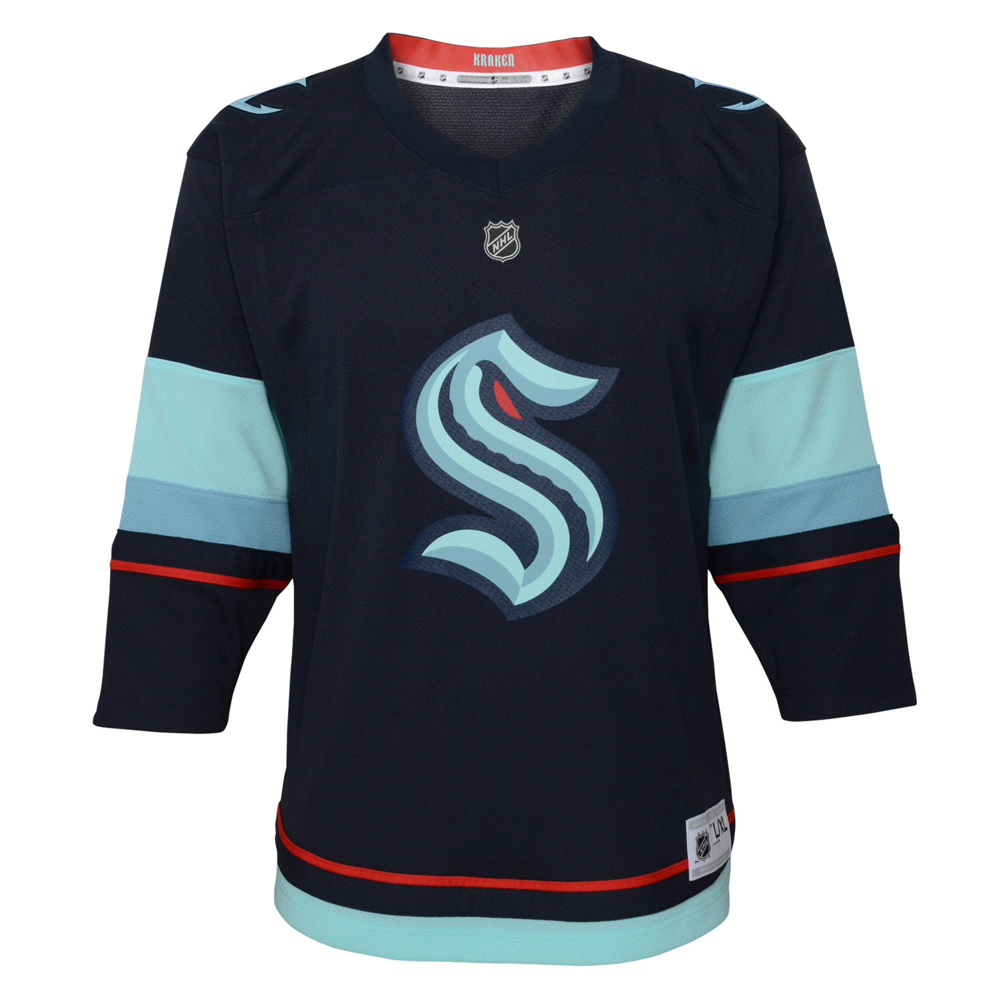 Alternative view of Infant Seattle Kraken Navy Home Hockey Jersey - JS488 