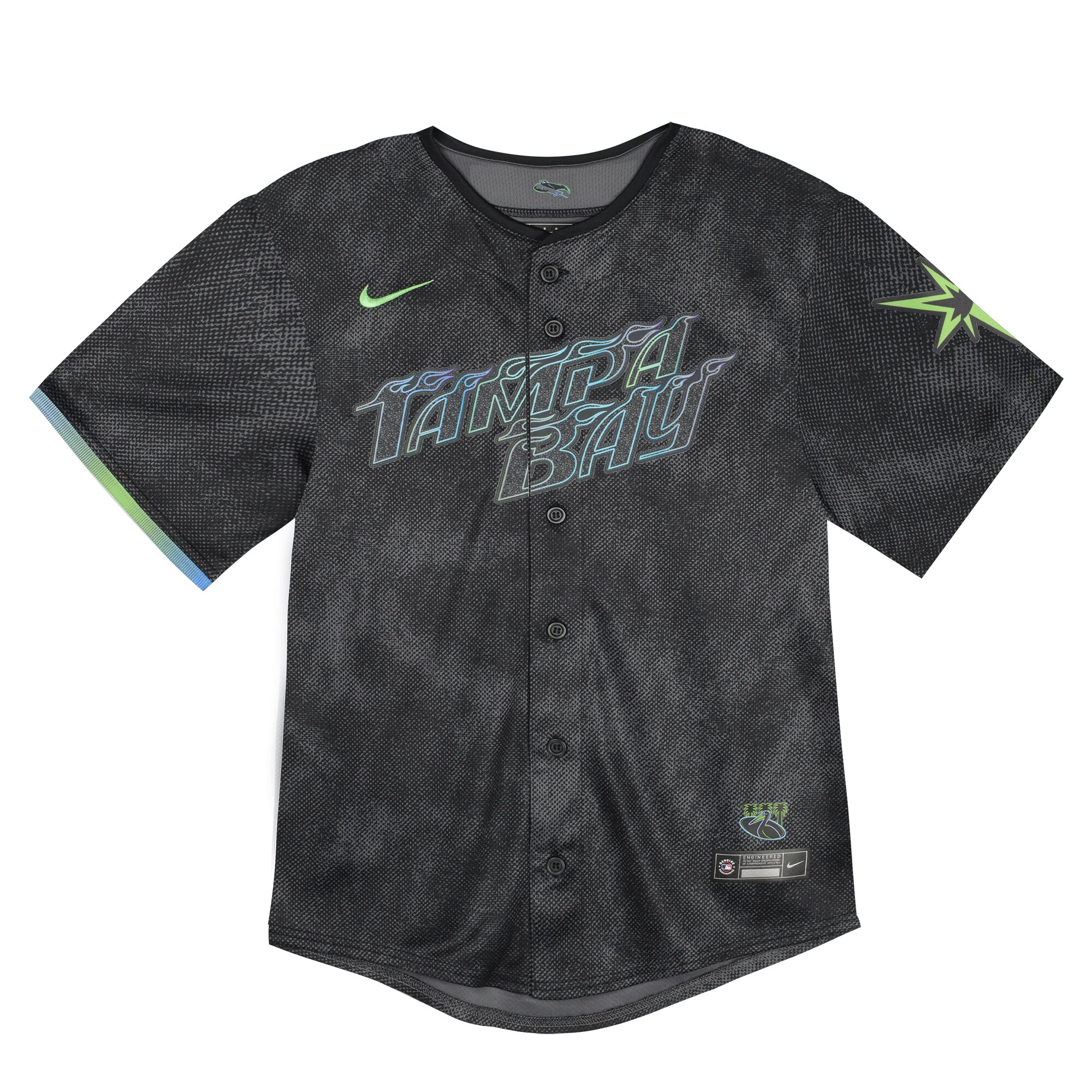 Alternative view of Infant Tampa Bay Rays Black 2024 City Connect Limited Baseball Jersey - JS698 
