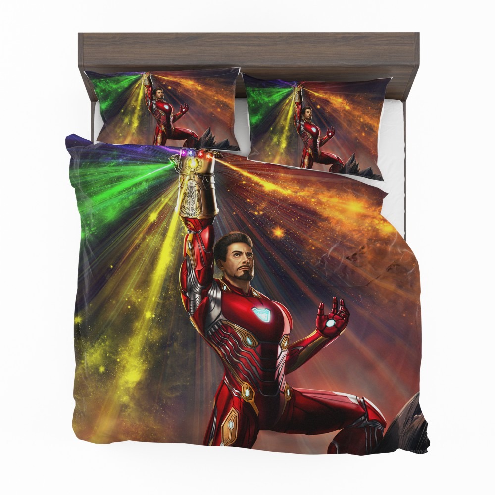 Alternative view of Iron Man Infinity Gauntlet Tony Stark Avengers Endgame Movie Bedding Set - Custom Bedding Set