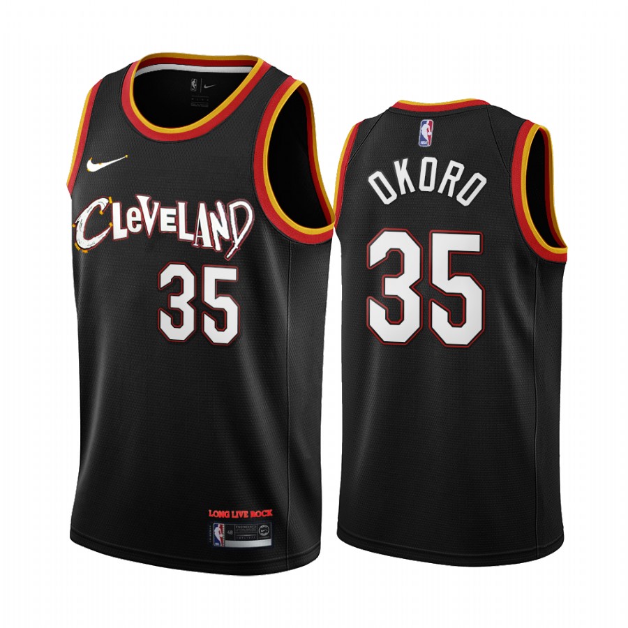 Isaac Okoro Cleveland Cavaliers 2020-21 Black City Basketball Jersey New Uniform
