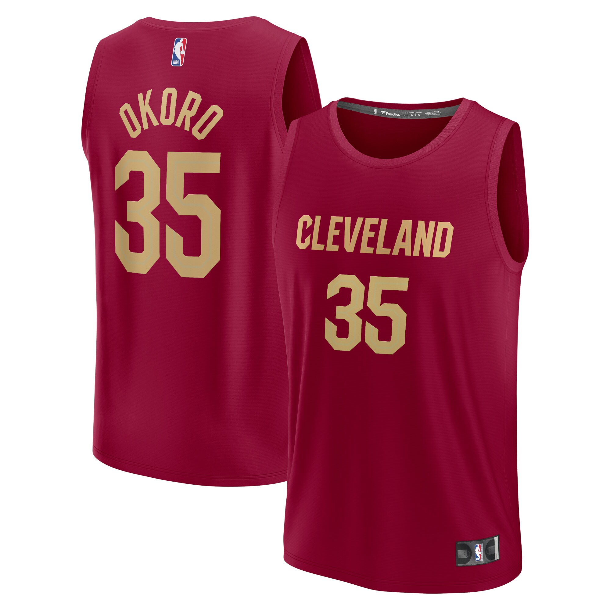 Isaac Okoro Cleveland Cavaliers Fanatics Fast Break Replica Basketball Jersey - Icon Edition - Wine