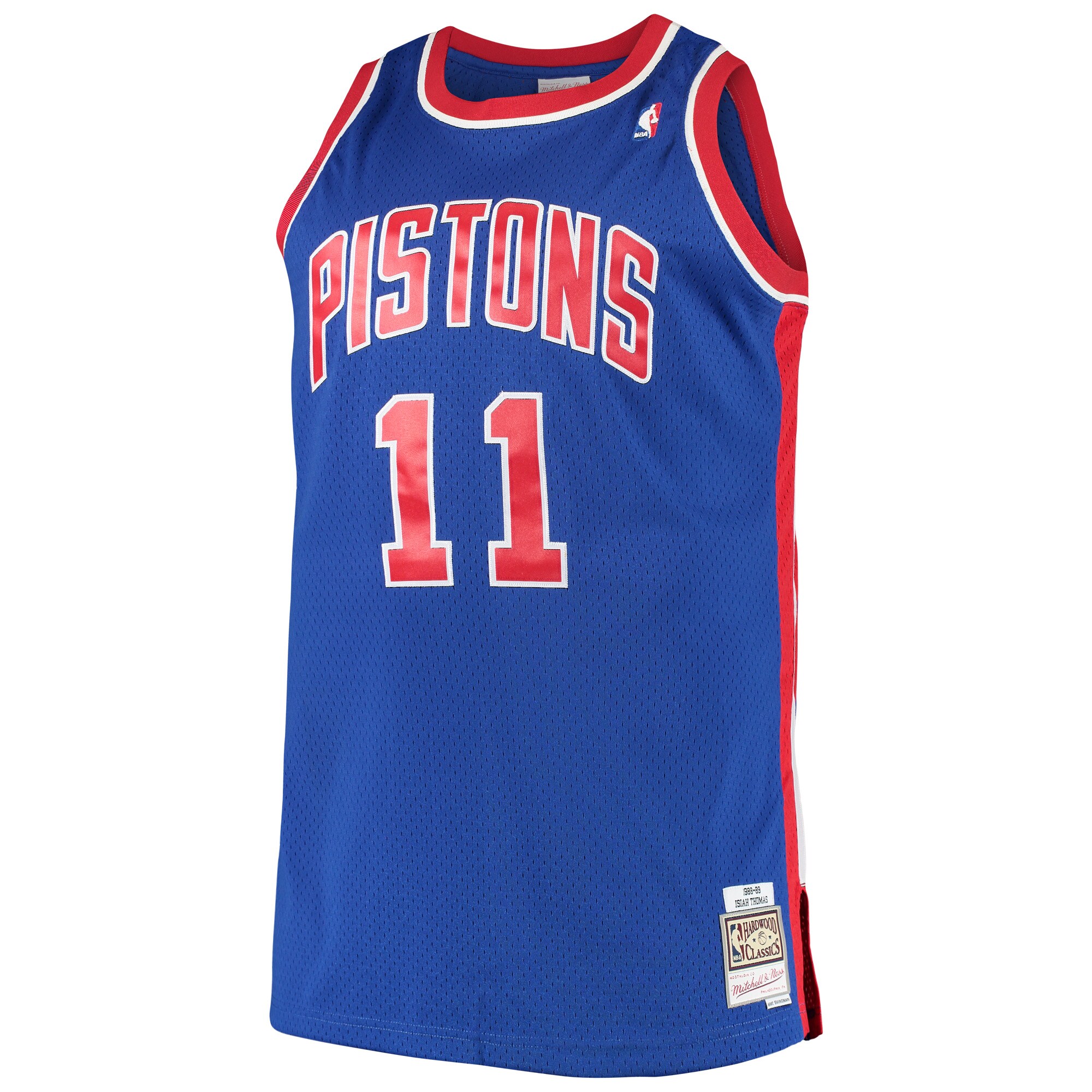 Alternative view of Isaiah Thomas Detroit Pistons Mitchell & Ness 1988/89 Big & Tall Hardwood Classics Swingman Basketball Jersey - Royal