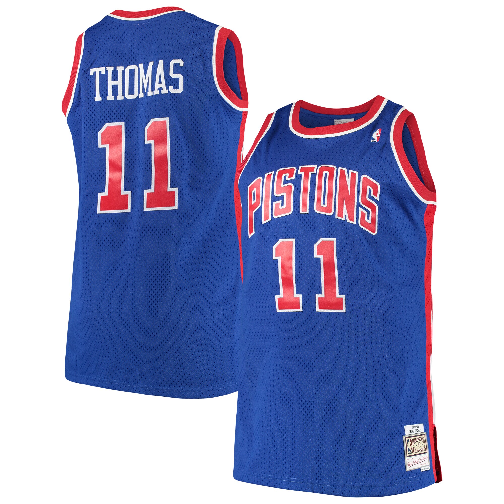 Isaiah Thomas Detroit Pistons Mitchell & Ness 1988/89 Big & Tall Hardwood Classics Swingman Basketball Jersey - Royal