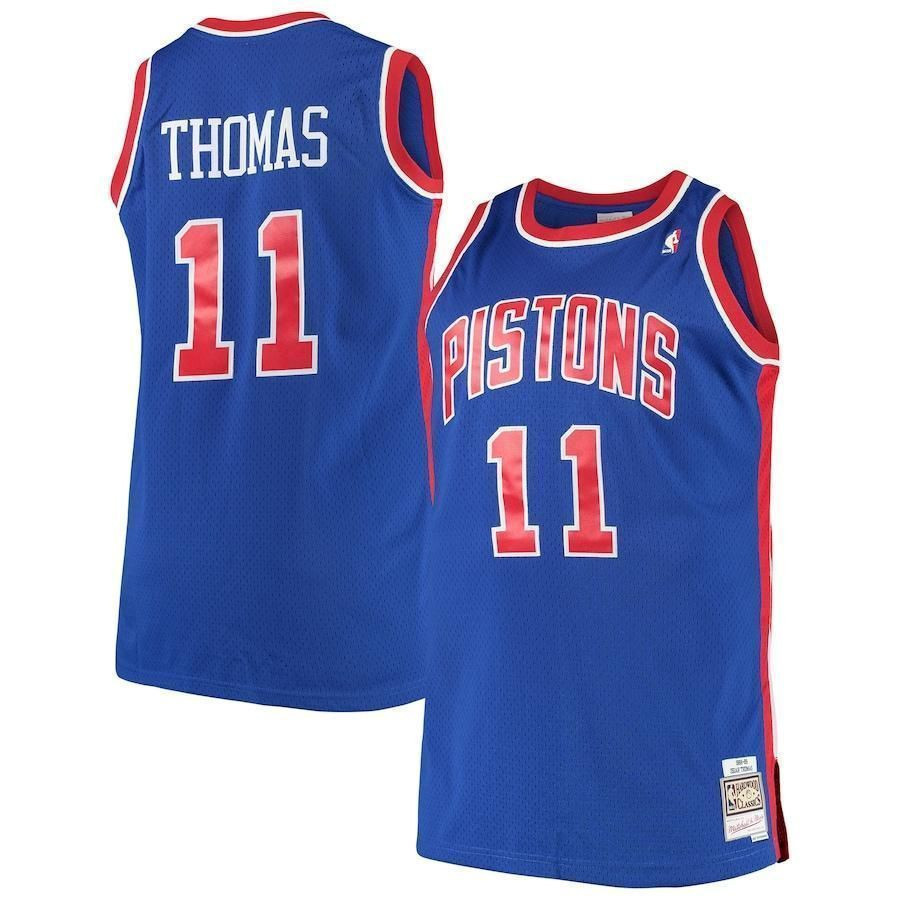 Isaiah Thomas Detroit Pistons Mitchell & Ness Big & Tall Hardwood Classics Basketball Jersey - Royal - JS651 