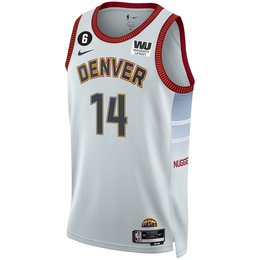Alternative view of Ish Smith 14 Denver Nuggets Final Champions 2023 Swingman Basketball Jersey - White - JS410 